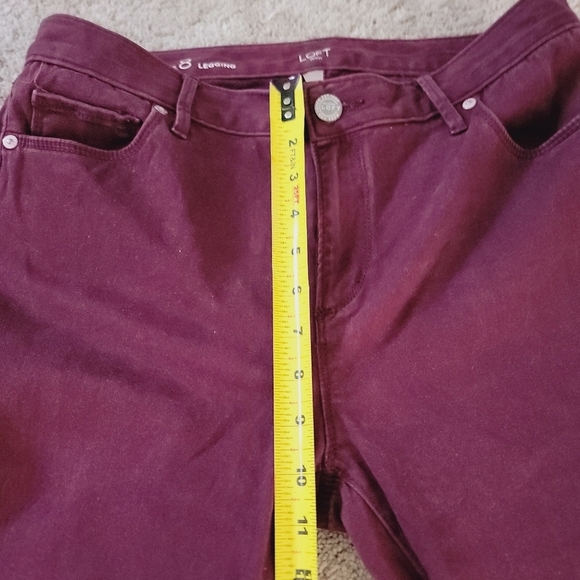 2/$20 LOFT Burgundy Legging Pants 8 - Picture 6 of 10